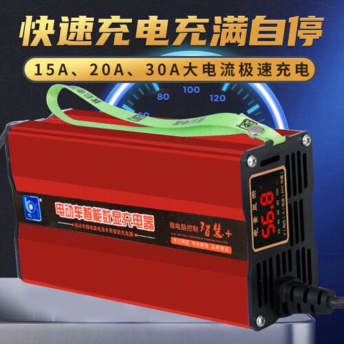 12V24V20A锂电池充电器三元铁锂14.6V29.2V伏洗地机叉车电瓶100AH