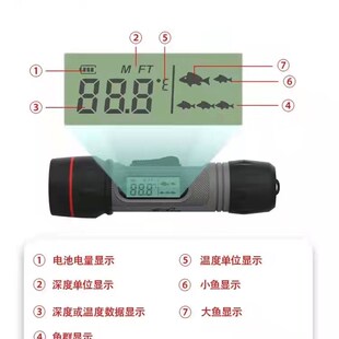 尔畅声纳隔冰探鱼器冰钓筏钓船钓防水 无线 测水深水温探测器90米