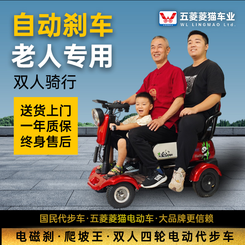 五菱菱猫新款老年k人接送孩子代步车四轮电动车老人电动代步车双