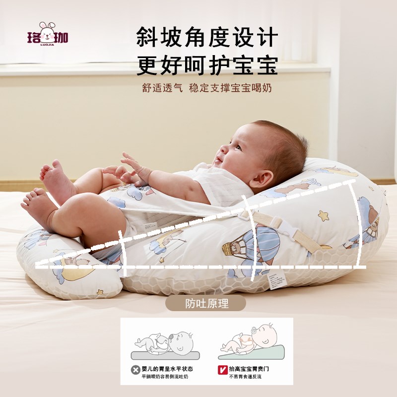 宝宝斜坡枕婴儿喂奶侧躺哺乳斜坡A垫新生儿0-6月躺喂奶神器哺乳枕