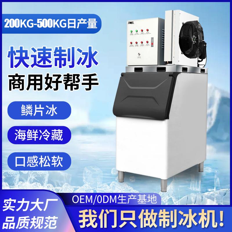 跨境供应餐饮设备工业大型鳞片冰机商用海鲜全自动鳞片冰制冰机