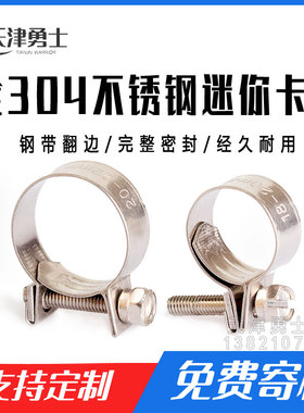304不锈钢迷你卡箍强力卡箍小型抱箍小卡箍汽车fsae油管专用喉箍