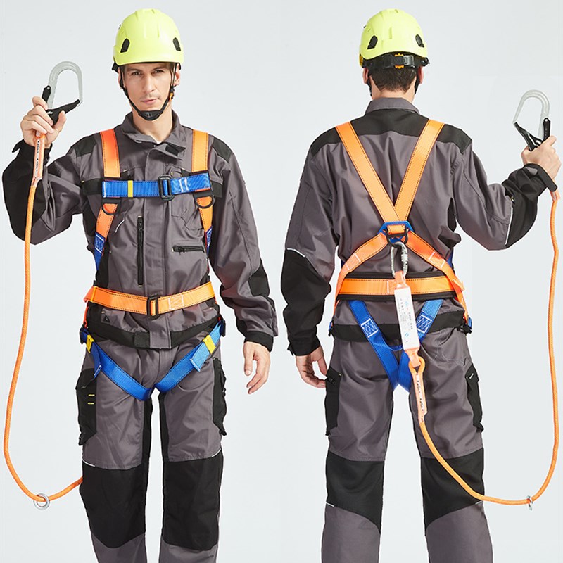 国标五点式e高空作业安全带双钩户外安全绳耐磨电工全身式保险腰