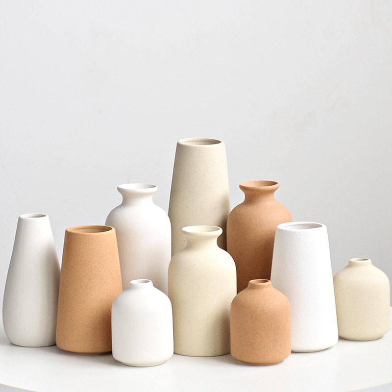 高级感inds花瓶陶瓷北欧客厅插满天星小雏菊干燥花水培水培鲜花容