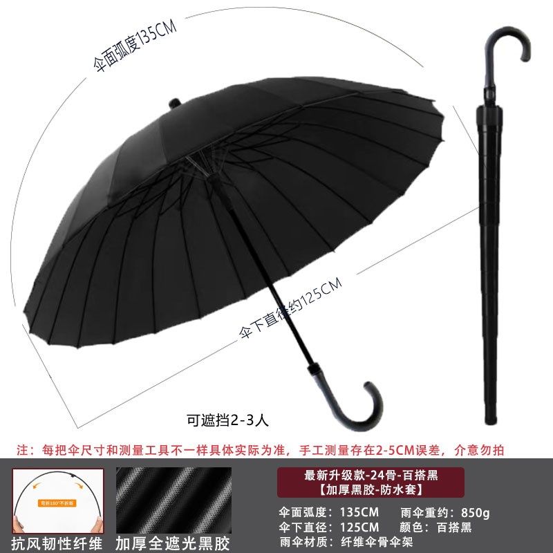 24骨防水套加大加厚加固超特大号车载男士双人自动双层暴雨长柄伞,居家日用,伞,淘宝优惠券,粉丝福利购,淘宝优惠卷
