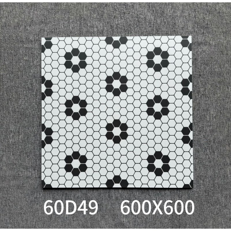 彩色花砖600X600化妆室厨房B黑白地砖饭厅花砖阳台壁砖防滑地板砖
