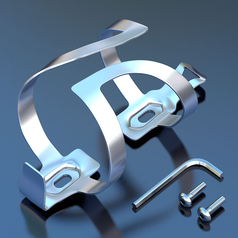 铝合金电动摩托水壶架自行车水杯支F架单车银色管夹水杯架车载杯