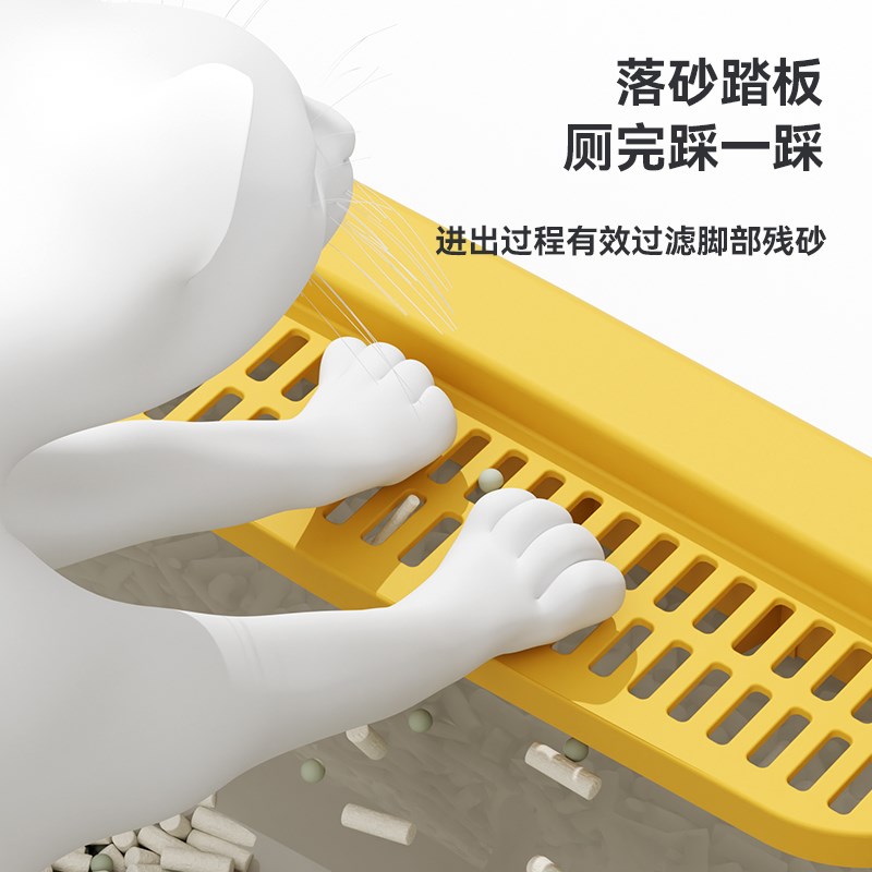 特大方形猫砂e盆65cm全封闭防外溅超大加高巨型猫厕所缅因布偶多
