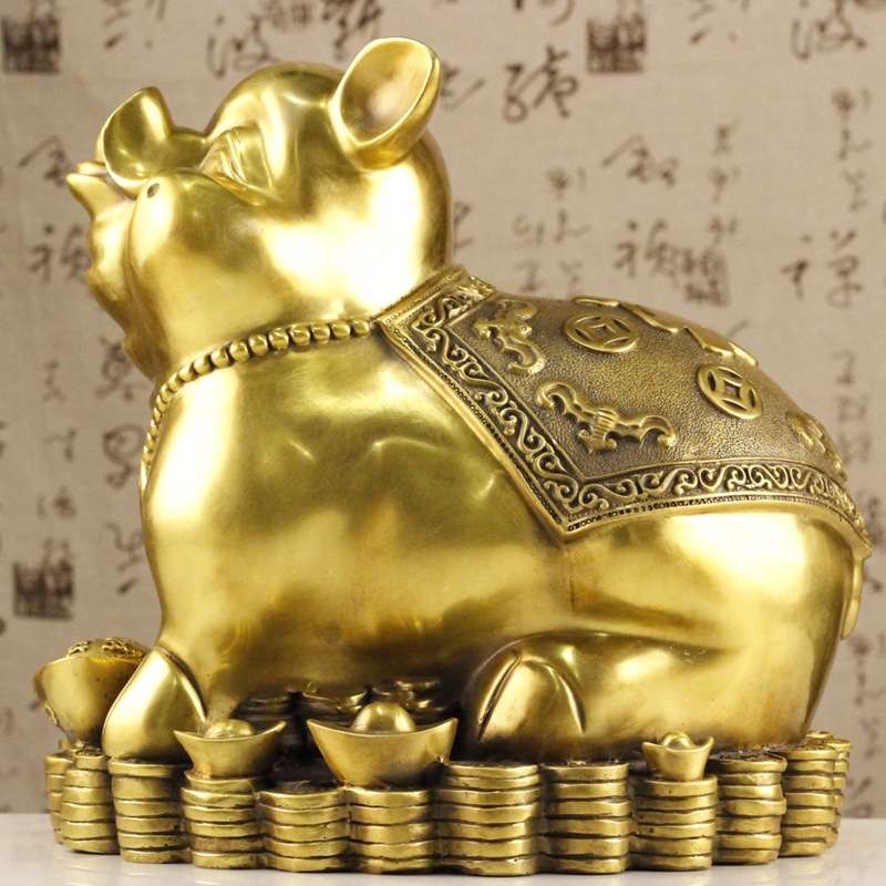 铜猪摆件铜百年金猪大福猪金钱猪生肖猪家居装饰品工艺品摆件