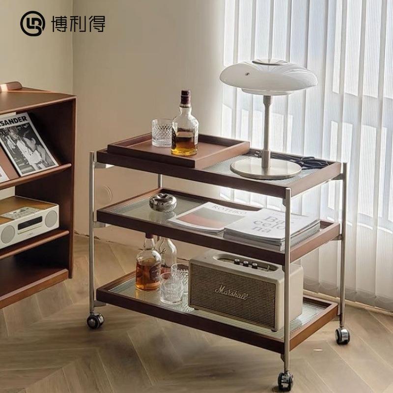北欧简约小茶几客厅卧室沙发边柜床头角几不锈钢边几收纳中古风