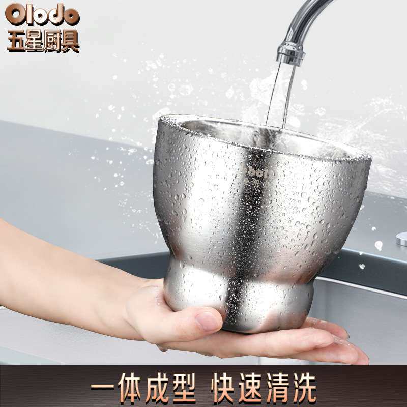 304不锈钢捣碎器大蒜捣蒜泥神器厨房石臼子老式研磨钵擂辣椒擂钵