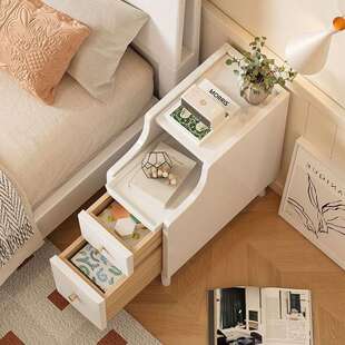 实木床头柜原木用卧室超窄20/30/40公分夹缝柜迷你小型极窄床边柜