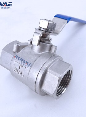 Q11F16P 304不锈钢二片式丝扣内螺纹球阀DN15 20 25 32 40 50 65