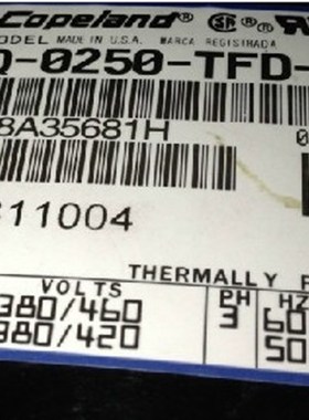 CRFQ-0250-TFD-522 CRGQ-0250-TFD-523全新原装谷轮活塞压缩机