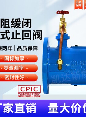 HH48X 49X微阻缓闭蝶式止回阀 防水锤铸铁 消声缓闭止回阀DN50100