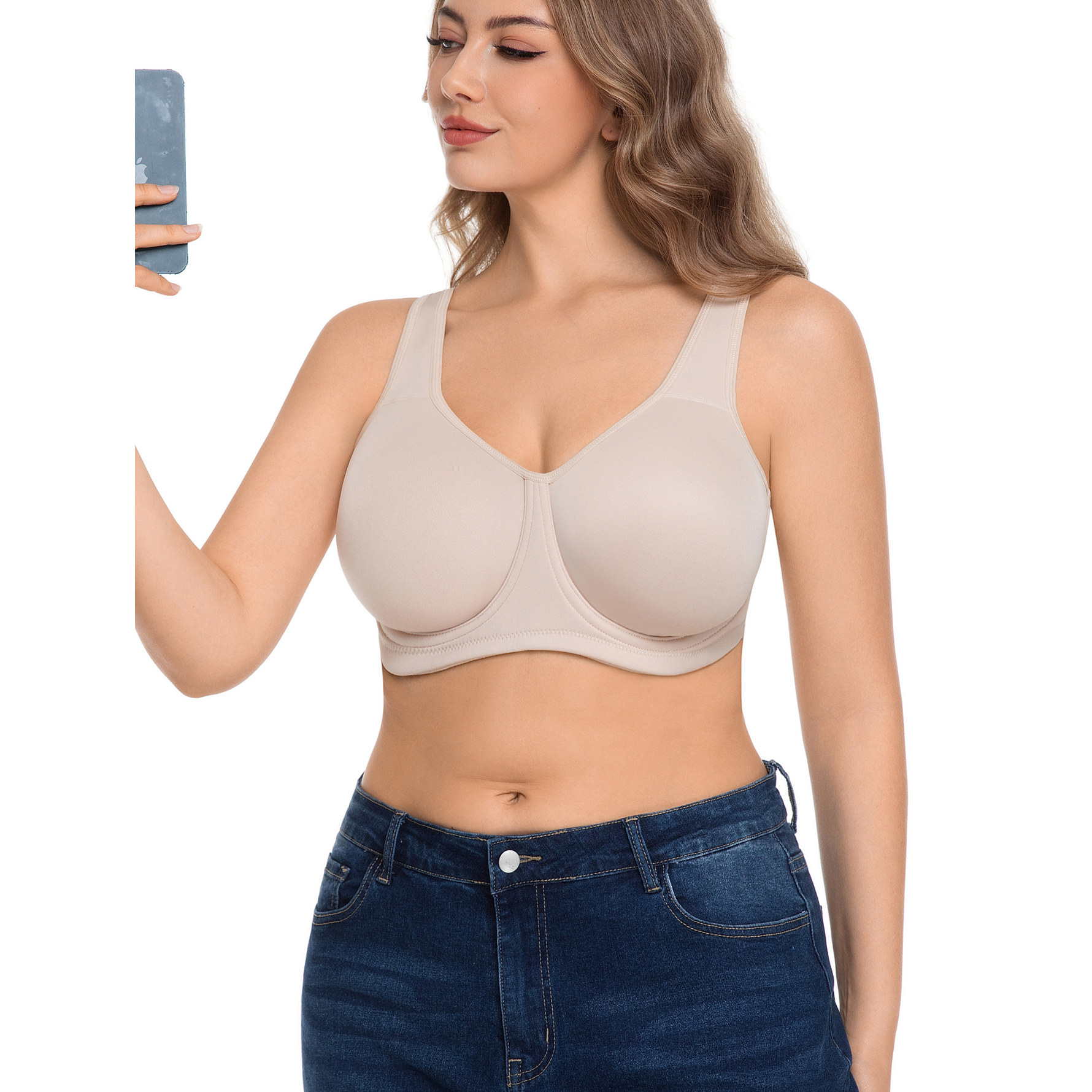 大胸钢圈运动文胸女薄款无海绵透气全罩杯舒适内衣