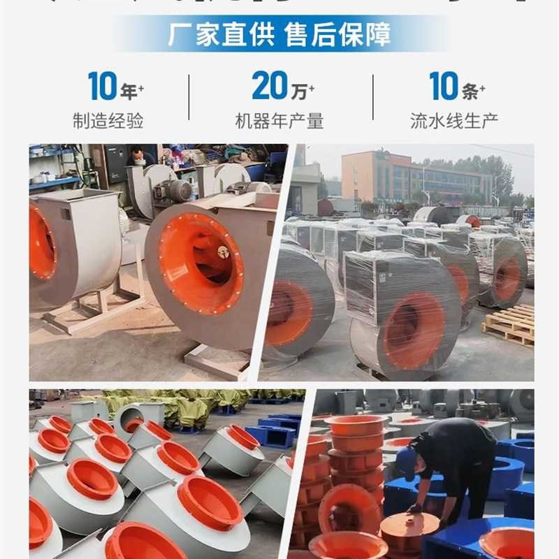 新4-72离心风机工业吸尘5.5kw/7.5kw排烟通风机锅炉引通风机大