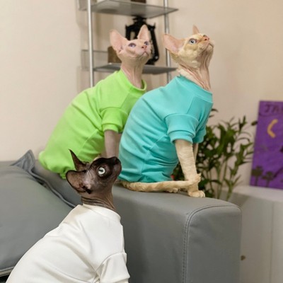 无毛猫衣服冬季四脚打底德绒阳离子发热手感柔软斯芬克斯猫衣服