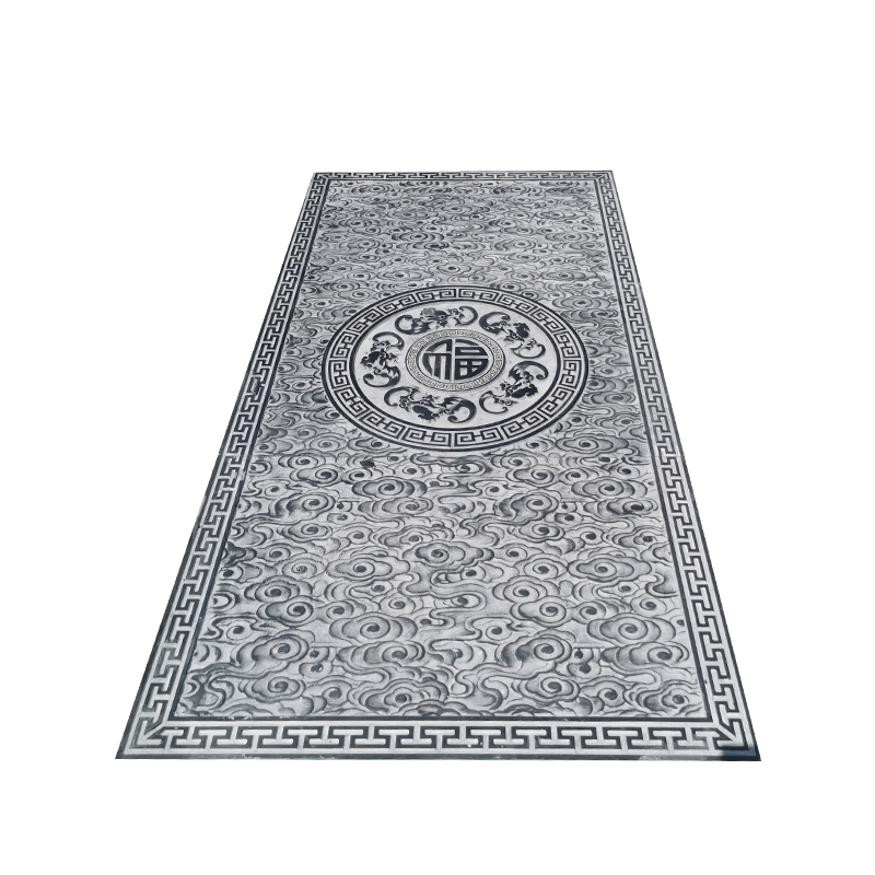 石材地雕祥云过门槛台阶石地铺青石浮雕中式庭院云纹门口可定制