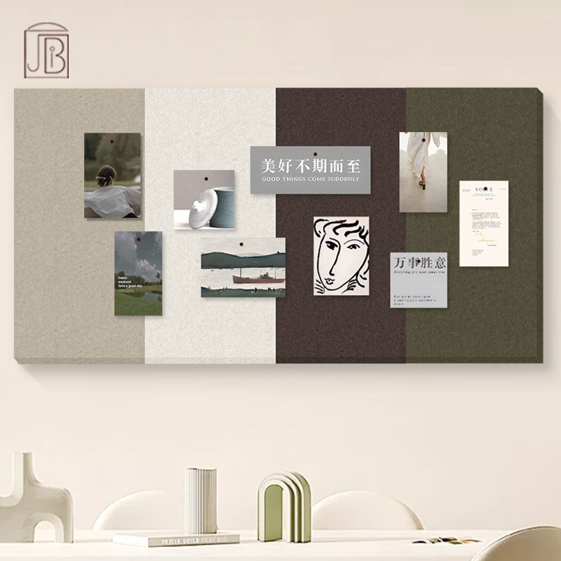 毛毡板墙贴客厅照片墙告示板主题墙简约设计入户玄关免打孔便签板