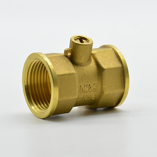 黄铜测温三通热量表探头专用测温阀三通热量表测温座6分1寸1.2寸