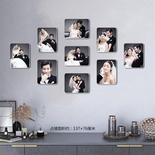 免打孔相框照片墙装饰定制创意展示墙全家福结婚照高级组合相框墙