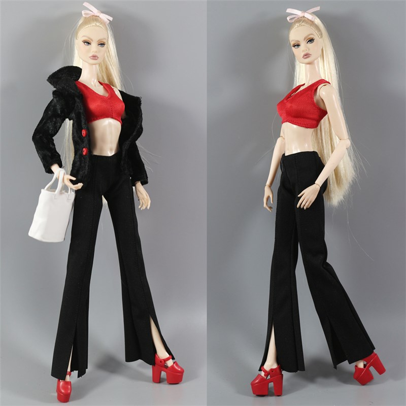 6分30厘米换装洋娃娃玩具衣服休闲衣套装外套多件套装小女孩礼物L