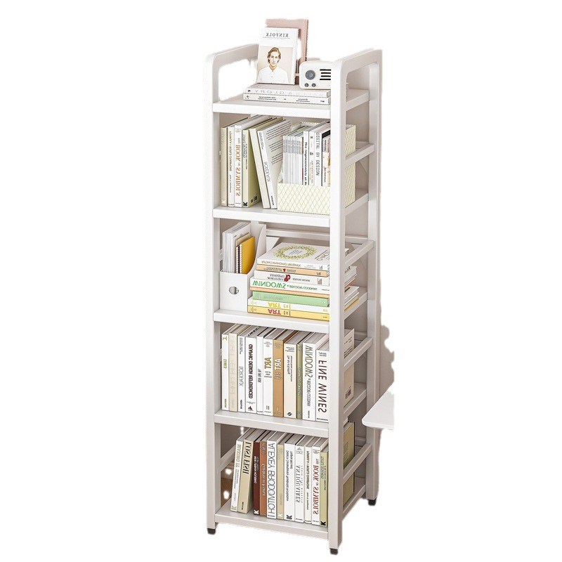 桌边可移动书架落地置物架带轮30/40cm宽学生铁艺多层窄款收纳架