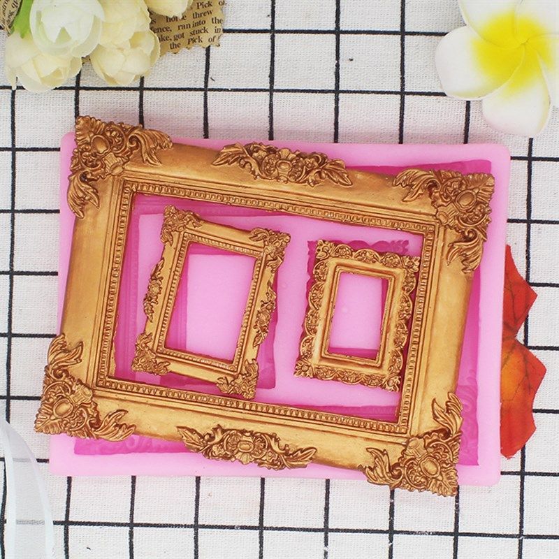 硅胶模具 翻糖模巧克力模蕾丝模蛋糕装饰模复古3连镜子相框P1087,纺织面料/辅料/配套,服装加工设备,淘宝优惠券,粉丝福利购,淘宝优惠卷