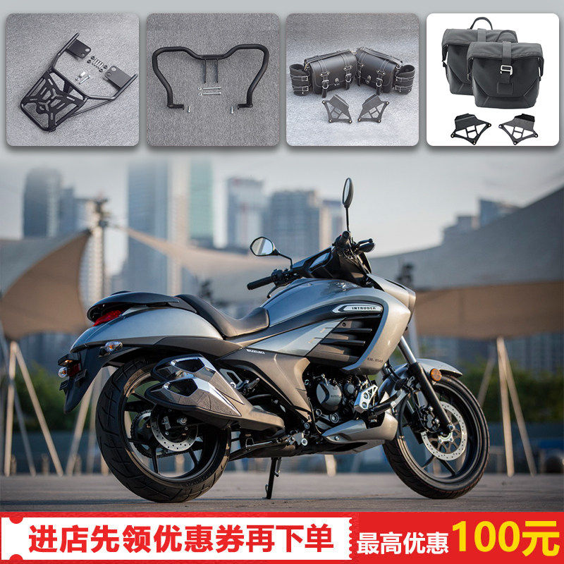 适用于铃木酷道155后货架双边包帆布包防水侧边包骑士包保险杠