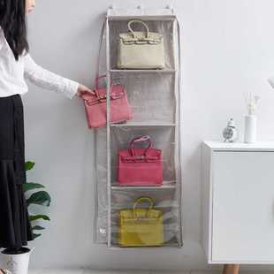 门后墙挂包包收纳挂袋布艺多层密封透明防尘挂包神器放包包的架子
