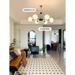 法式 魔豆灯小户型主灯主卧卧室灯 客厅吊灯中古奶油风灯具2023新款