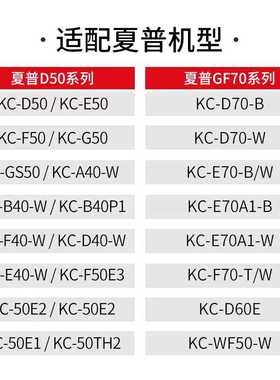 适配夏普空气净化器过滤网KC-D70/E70/F70/D50/70TH1/D60E过滤芯