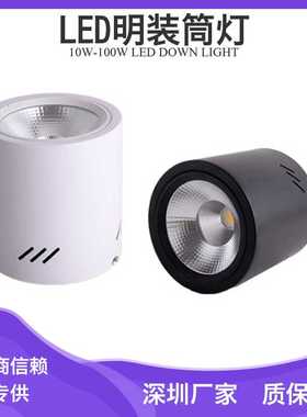 售楼中心照明led明装筒灯60w80w100w120w筒灯/欧式白色吊顶筒灯