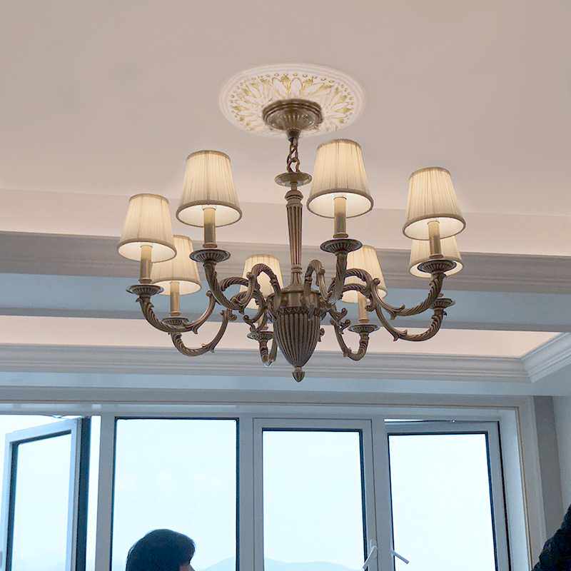 东阳木雕定制圆形PU大灯盘石膏雕花片欧式吊顶灯池圆盘装饰转角花