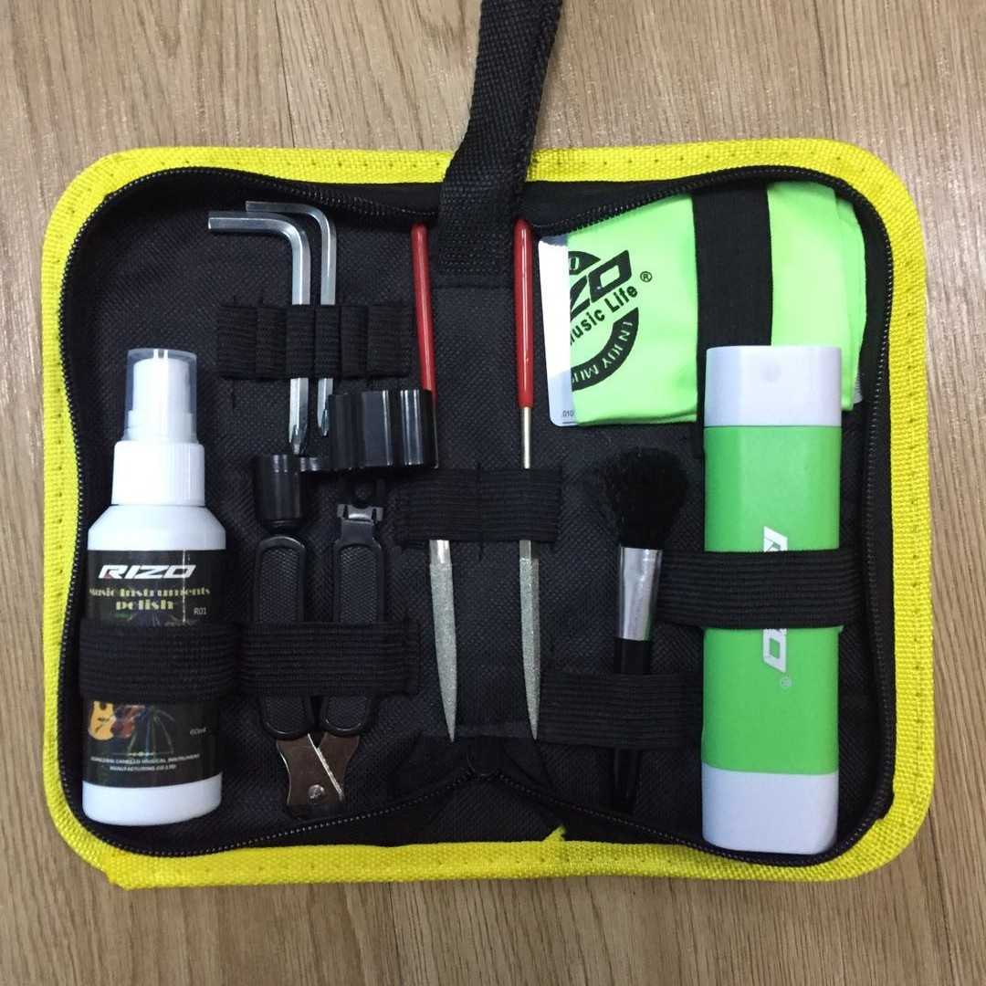 X3 木吉他 清洁 护理 套装 蜡水 锉刀 护弦笔 测量尺维修 工具包