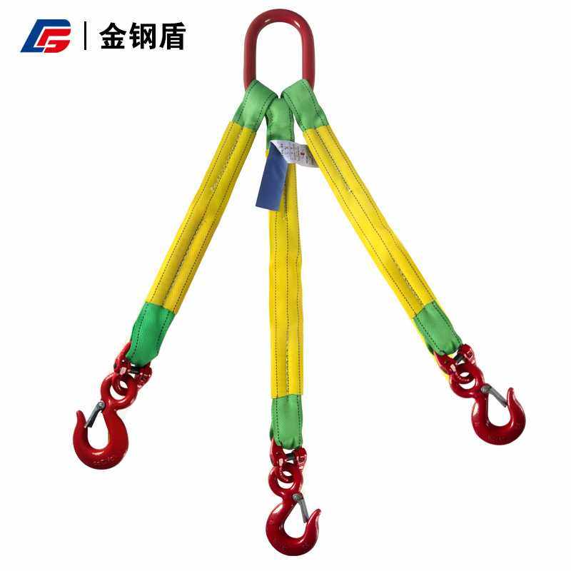 2腿3腿柔性吊带组合吊具 合成纤维四叉带钩成套起重吊装索具