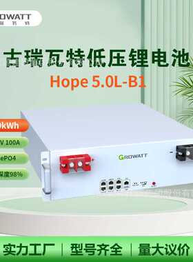 古瑞瓦特Growatt户用低压储能锂电池51.2V 100A 5.12kWh LiFePO4