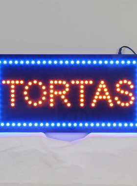 亚马逊热销OPEN窗口招牌指示牌LED TORTAS SIGN 亚克力室内广告牌