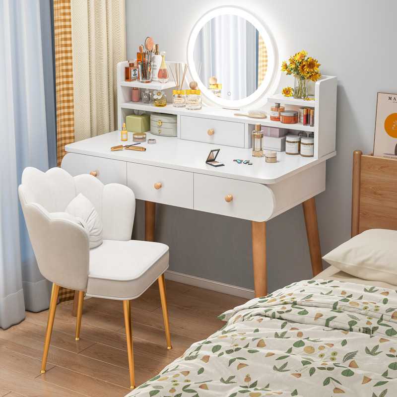 梳妆台卧室现代简约小型化妆台镜小户型化妆柜主卧网红少女化妆桌