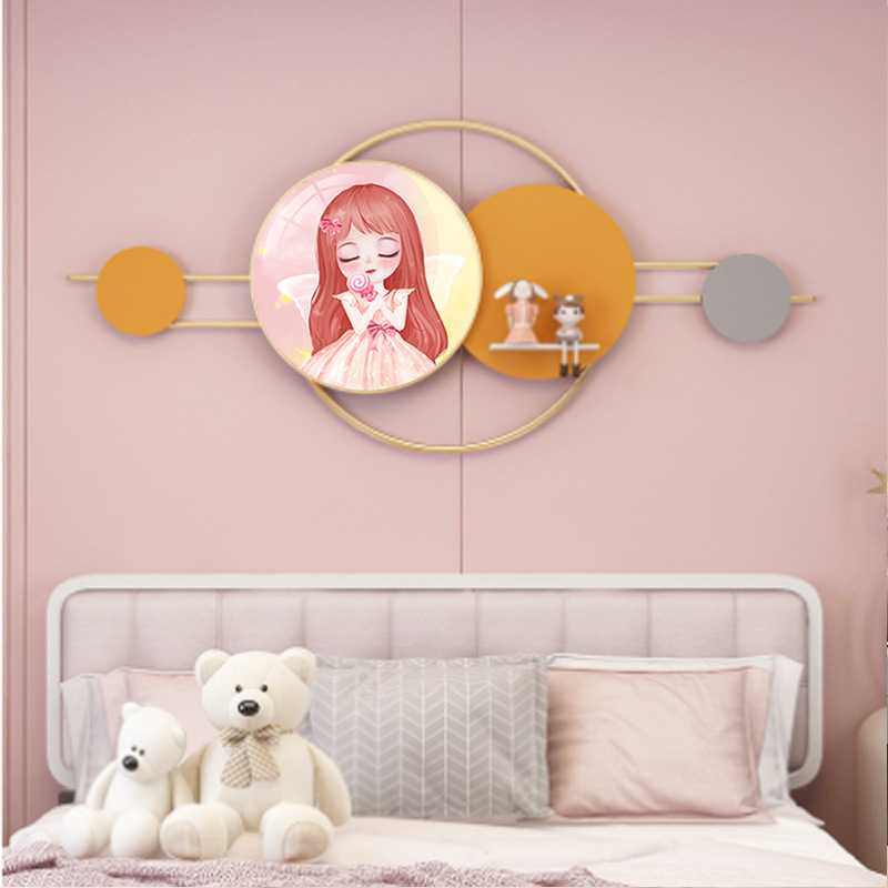 新款金属画儿童壁挂画立体玄卡通墙面晶瓷组合装饰画壁饰置物架