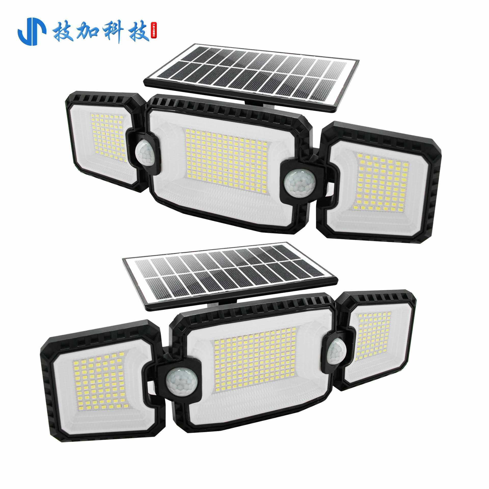 跨境爆款双感应305LED壁灯庭院车库照明户外太阳能三头省电