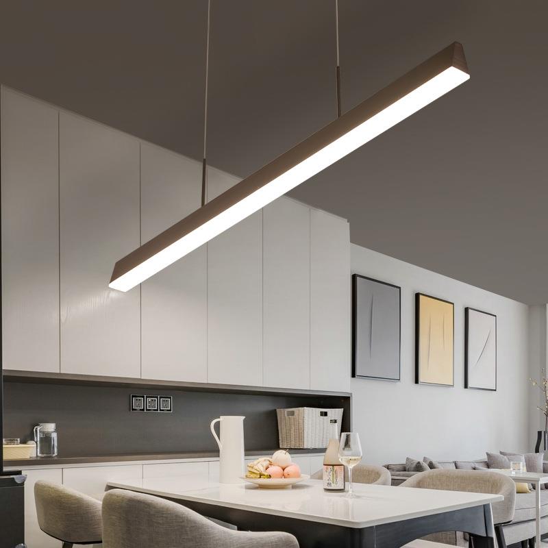 餐厅吊灯长条 现代简约创意个性单个饭厅一字吧台办公家用led吊灯