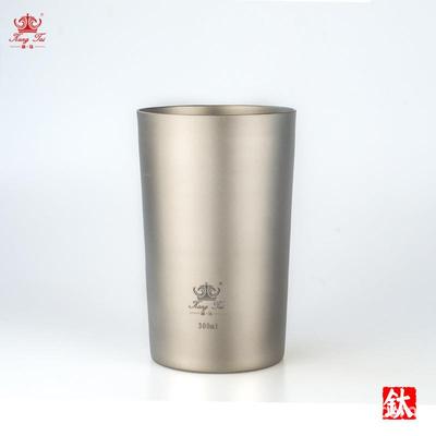 康钛纯钛双层啤酒杯隔热果汁杯冷饮杯钛水杯300/500ml便携旅行