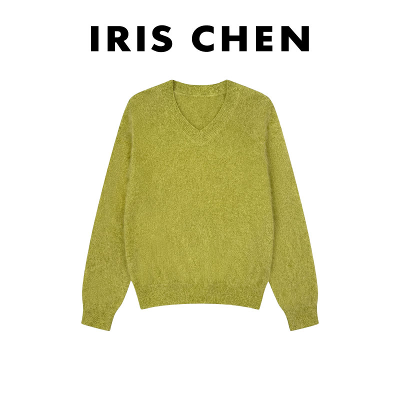 艾文文IRIS 云朵屋 2025冬款“100山羊绒”v领显瘦针织衫25SY1167
