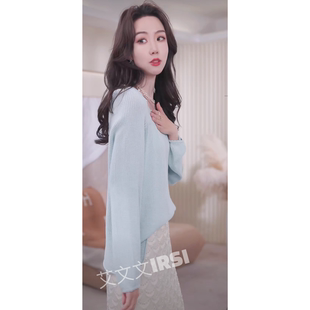 艾文文IRIS 2024女圆领莱赛尔钉珠工艺气质洋气针织女装