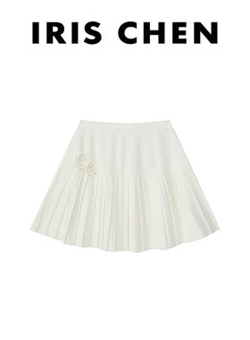 文文IRIS 花漾裙2026秋季“羊毛”立体刺绣花朵针织短裙26DQ768