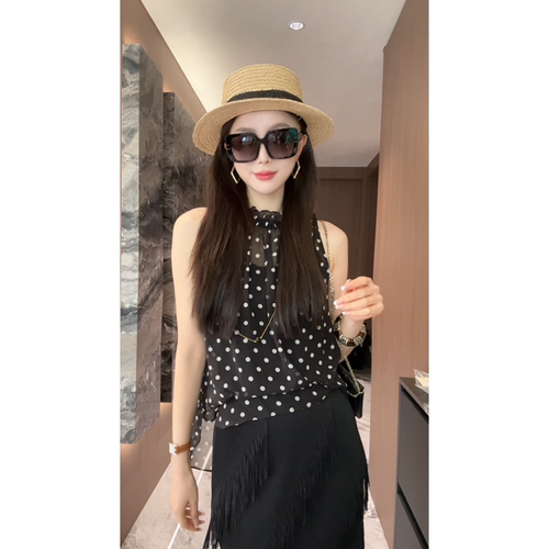 艾文文IRIS 香榭里 26夏“100桑蚕丝”法式波点轻奢轻薄上衣26SY5