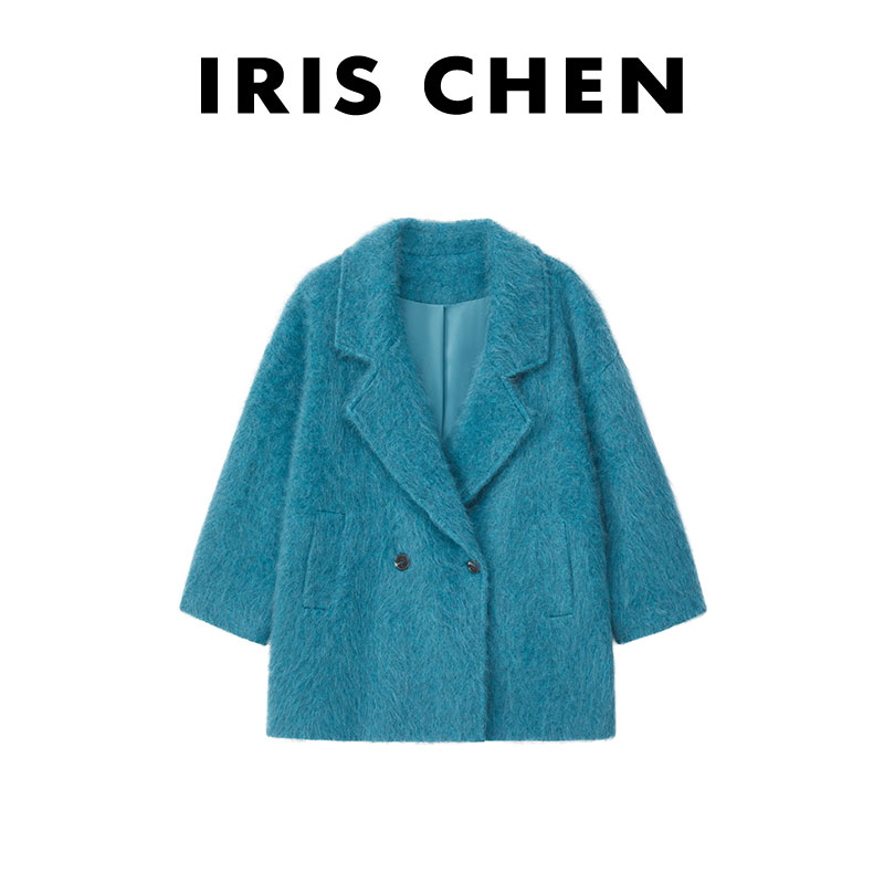 艾文文IRIS 爱琴海 2025秋冬“羊绒羊毛拉绒1120g”毛呢大衣
