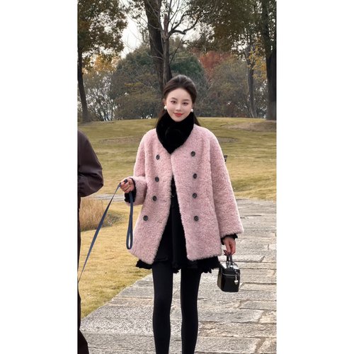 艾文文IRIS 守护者 2025冬“100绵羊毛930g”颗粒感羊毛外套